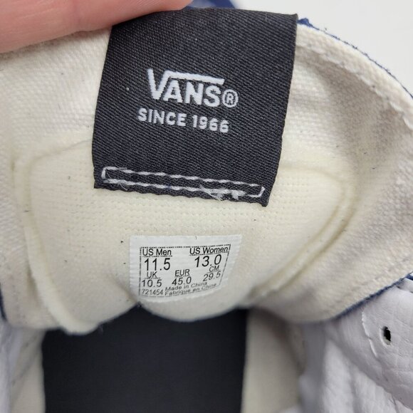 Vans Mens 11.5 Womens 13 Sk8 Hi Zap Navy Blue skull Glow in the dark sneakers - Picture 8 of 13